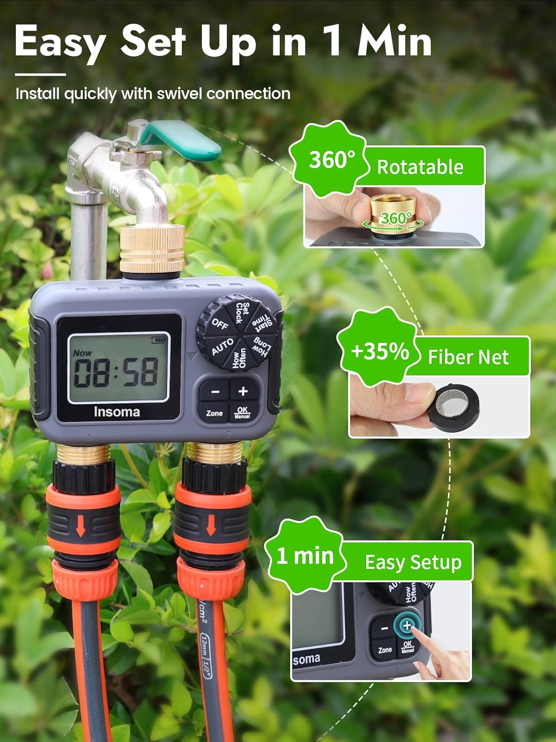 Dual Outlets Smart Irrigation  - Timer Dual Outlet incelemesi ve fiyatı