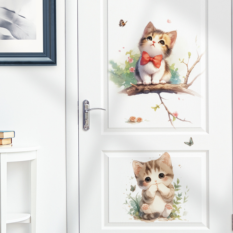 Kawaii Pastel Cat & Butterfly  - Pvc Panel Background incelemesi ve fiyatı