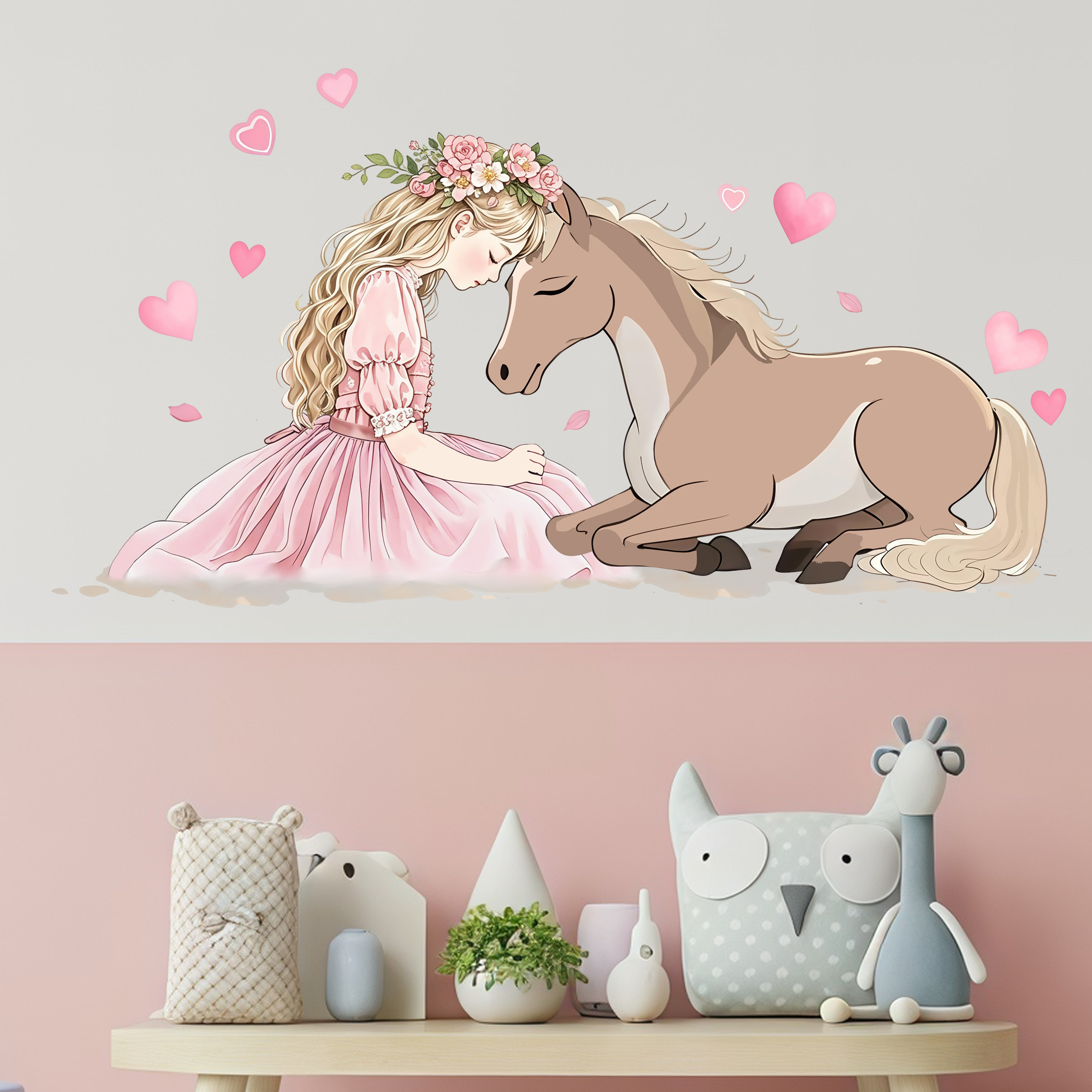 Romantic Horse Wall Stickers S - Pvc Panel Background incelemesi ve fiyatı