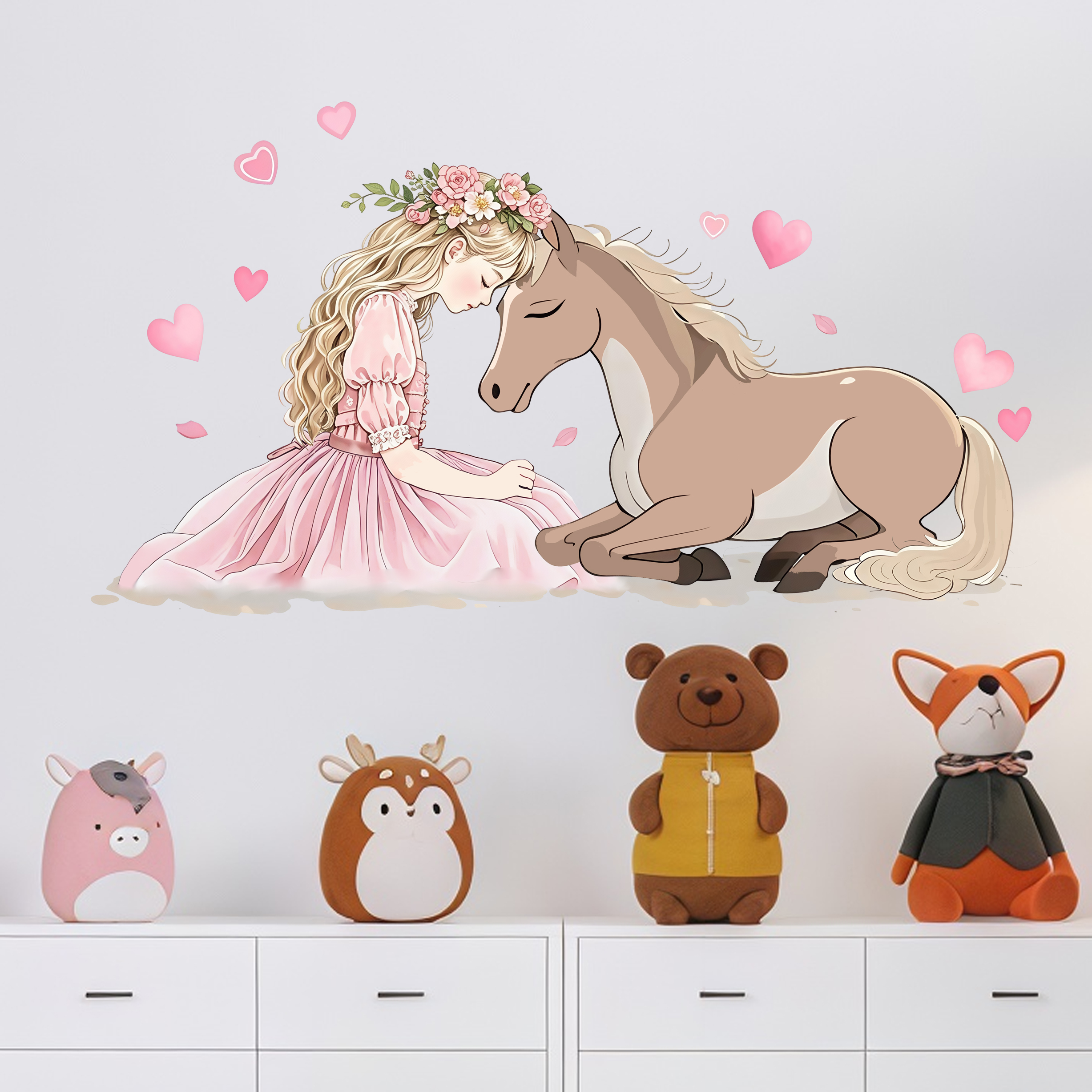 Romantic Horse Wall Stickers S - Pvc Panel Background incelemesi ve fiyatı