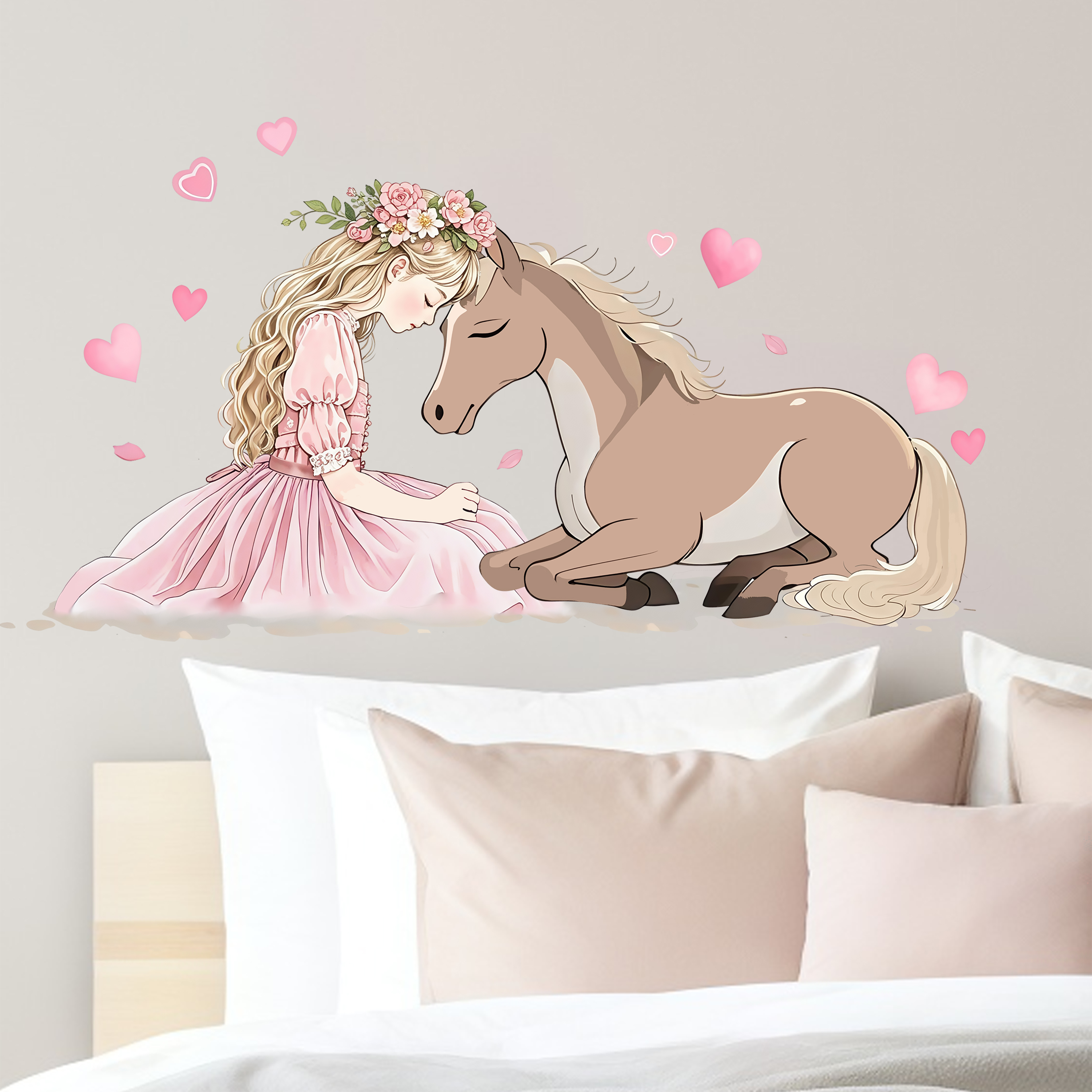 Romantic Horse Wall Stickers S - Pvc Panel Background incelemesi ve fiyatı