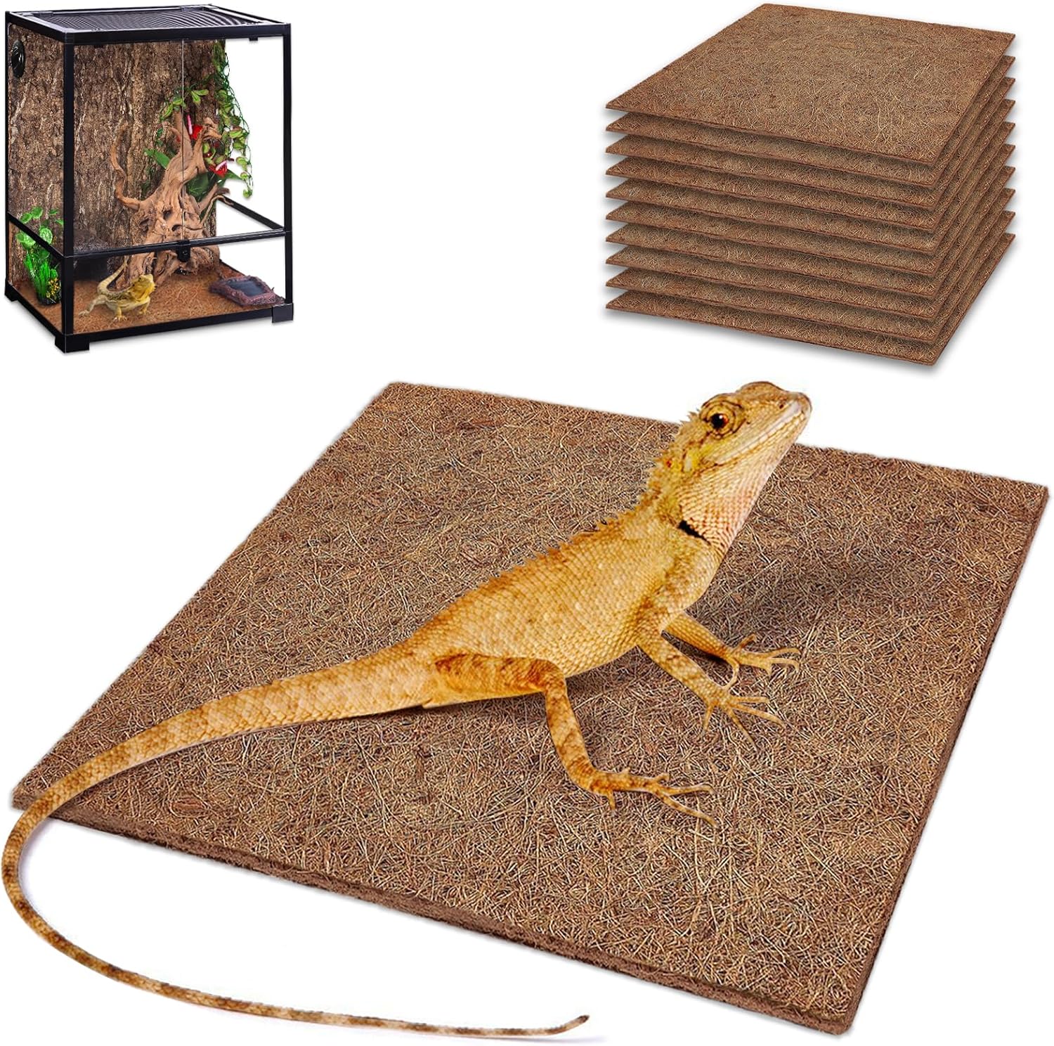 10 Pcs Reptile Carpet, 12x12 i - Substrate Coconut Fiber incelemesi ve fiyatı