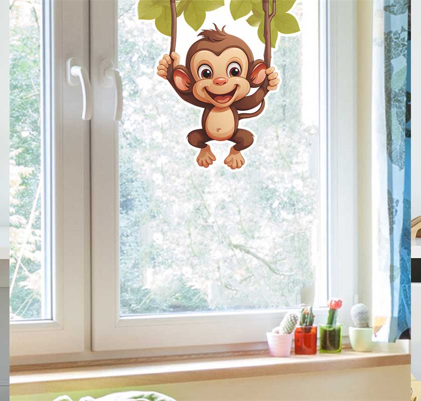 Cute little monkey living room - Pvc Panel Background incelemesi ve fiyatı