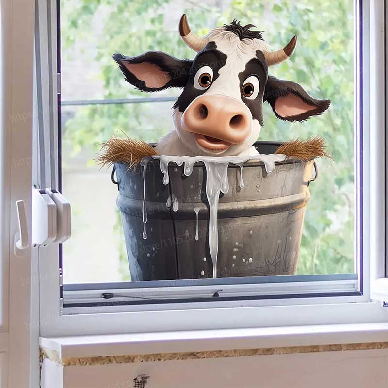 Cute Cow Wall Stickers Self-Ad - Pvc Panel Background incelemesi ve fiyatı