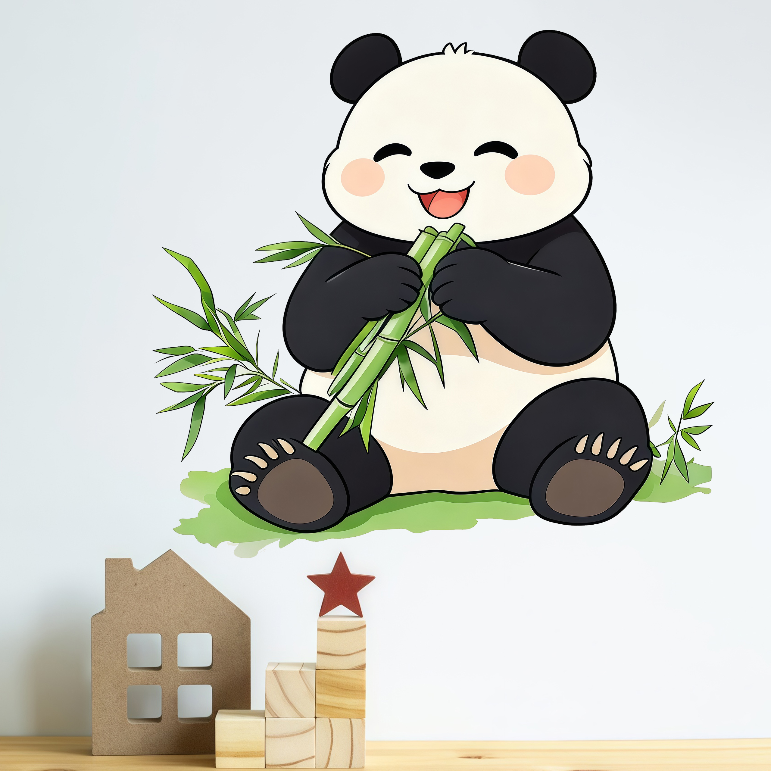 Bamboo And Panda Wall Decals S - Pvc Panel Background incelemesi ve fiyatı