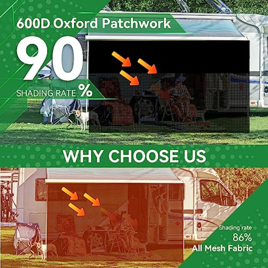 RV Awning Shade Screen 9' x 15 - Screen Top Mesh incelemesi ve fiyatı